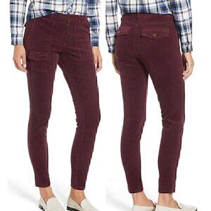NEW NWOT CASLON NORDSTROM Corduroy Utility Pants Burgundy Maroon Red PETITE 27P
